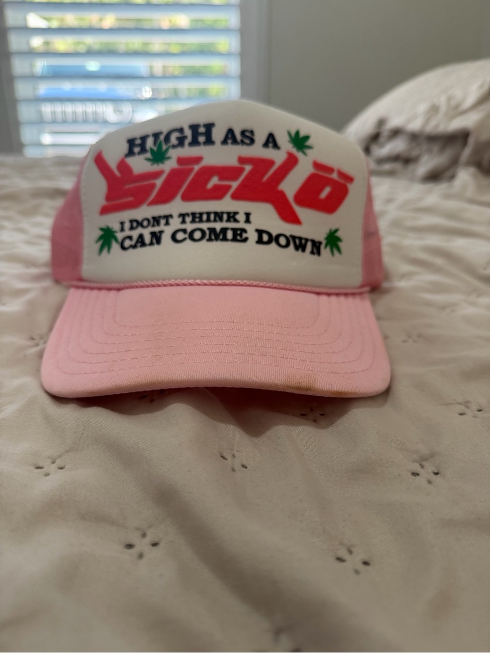 High As A Sicko Pink Kids Trucker Hat